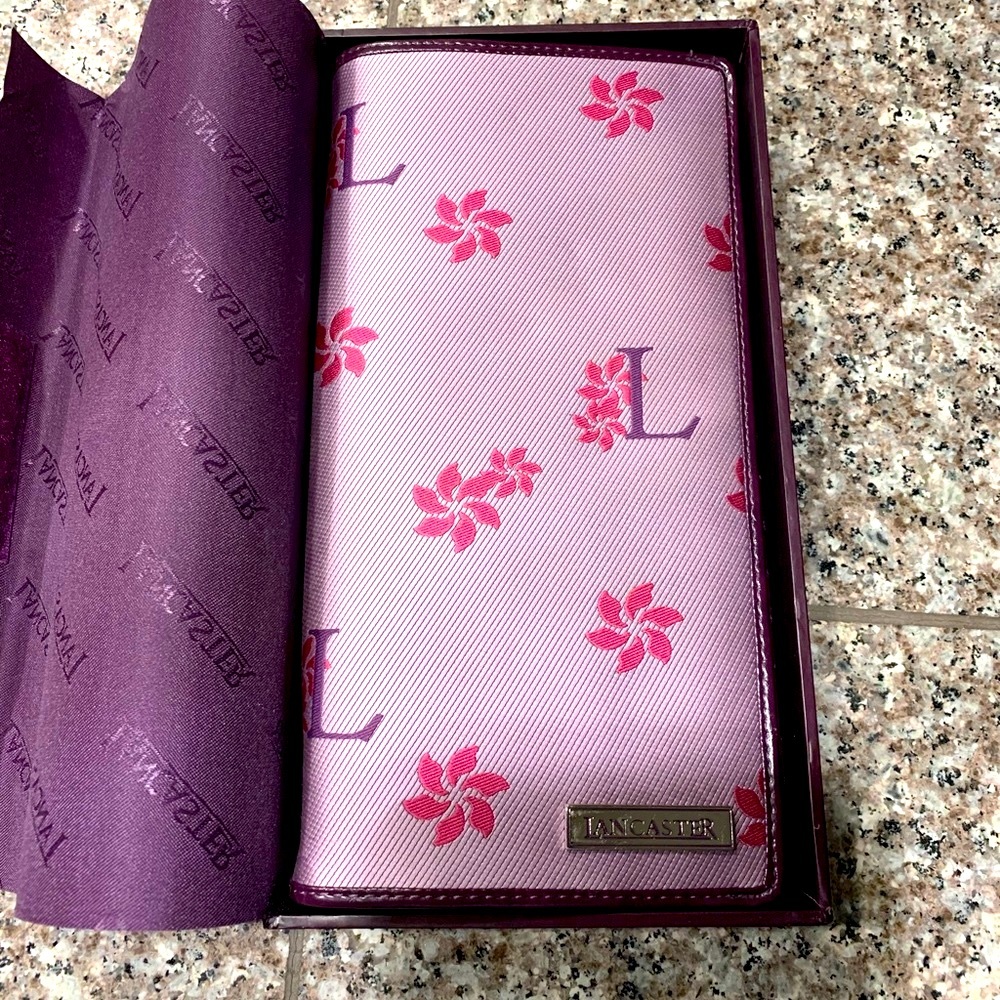 LANCASTER Signature Pink Lavender Leather Wallet
